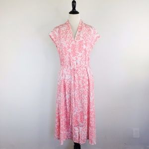 H&M Midi Button Front Print Dress Size 8